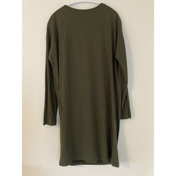 COS Synthetic Draped Ruched Olive Green Jersey Stretchy Dress Minimalist Size S - Picture 5 of 6
